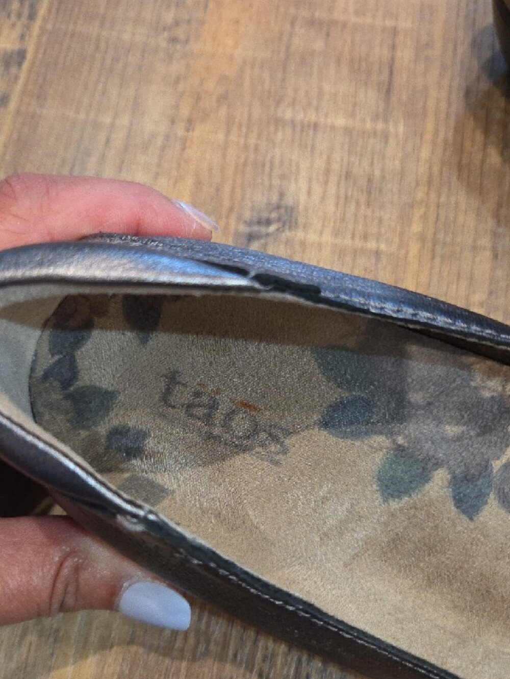 Taos Footwear Metallic Charcoal Ballet Flats - Picture 2 of 7